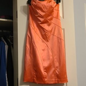 Tangerine Bebe satin dress
